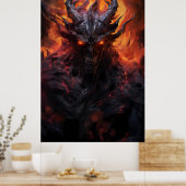 炎の地獄絵画の悪魔の魅惑的な芸術 ポスター (キッチン)