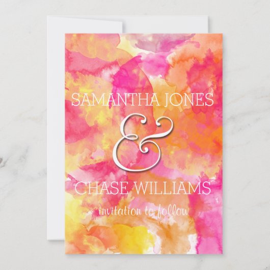 炎の夕日の水の色の葵結婚の セーブザデート (裏面)