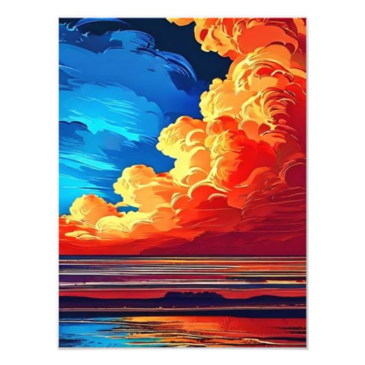 炎の夕焼け海 フォトプリント            (正面)