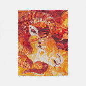 炎の太陽の山羊座 フリースブランケット (正面)