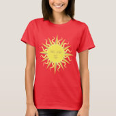炎の太陽の顔テンプレート Tシャツ (正面)
