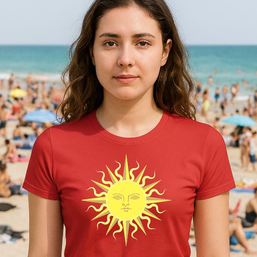 炎の太陽の顔テンプレート Tシャツ