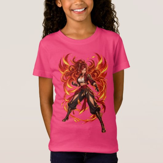 炎の女神ファンタジー戦士Tシャツ Tシャツ (正面)