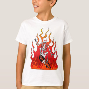 炎の子供のTシャツが付いているスケートボードの骨組 Tシャツ