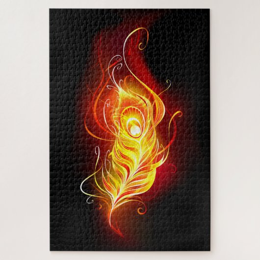 炎の孔雀の羽 ジグソーパズル (縦)