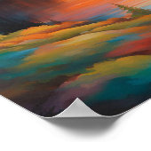 炎の山の夕日 ポスター (角)