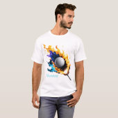 炎の強度:動作しているゴルフボール。 Tシャツ (正面フル)
