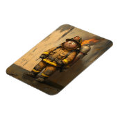 炎の心配：圧倒される消防士 マグネット (左側)