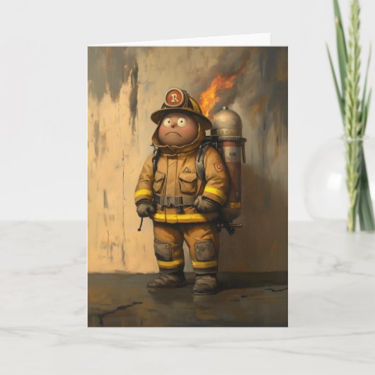 炎の心配：圧倒される消防士 招待状 (正面)