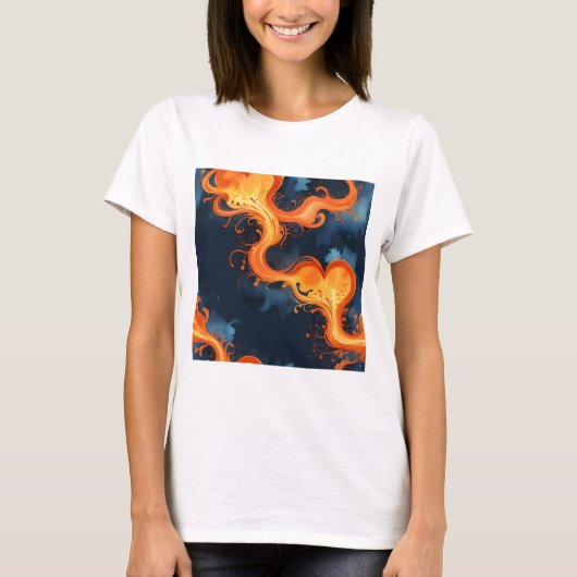 炎の心 ファイア＆スカイ Tシャツ (正面)