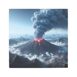 炎の怒り：火山の怒りが解き放たれた メタルプリント