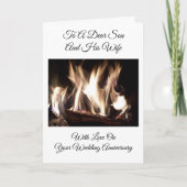 炎の息子と妻の結婚記念日のパーソナライズ カード (正面)