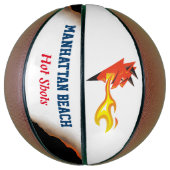 炎の悪魔の頭の炎ホットショットを投げる バスケットボール (縦)