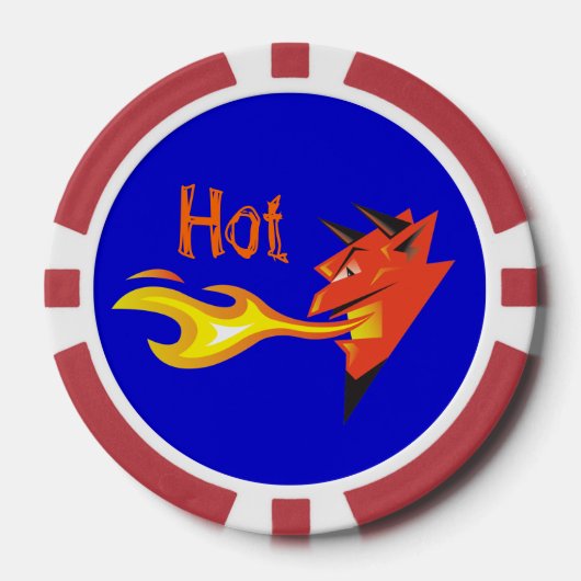 炎の悪魔の頭_ホット_エンフエゴ ポーカーチップ (正面)