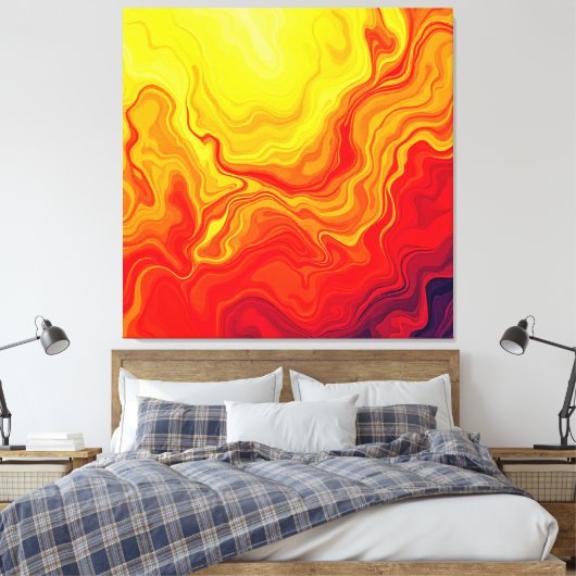 炎の抽象芸術フローアート キャンバスプリント (インサイチュ (寝室))