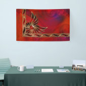 炎の旗として赤 横断幕 (トレードショー)