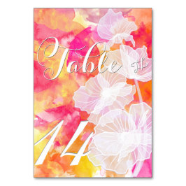 炎の日没の水彩葵テーブルカード テーブルナンバー