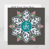 炎の曼荼羅のチベットOmの記号 招待状 (正面/裏面)