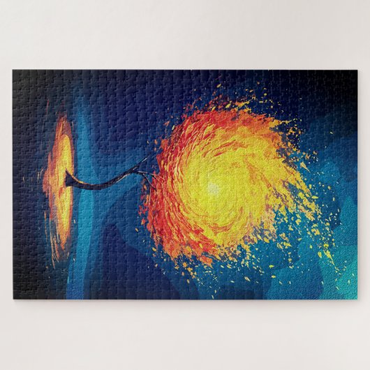 炎の木 | 抽象芸術自然ウォールアート ジグソーパズル (横)