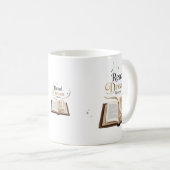 炎の本の陶器マグカップ - Read Dream Repeat コーヒーマグカップ (正面右)