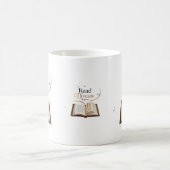 炎の本の陶器マグカップ - Read Dream Repeat コーヒーマグカップ (中央)