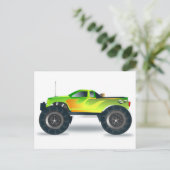 炎の横に緑のモンスタ絵を描ートラック ポストカード (スタンド正面)