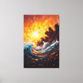 炎の海波コンテンポラリー表現主義の塔 キャンバスプリント (正面)