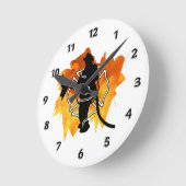 炎の消防士 ラウンド壁時計 (傾斜)