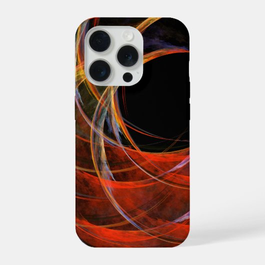 炎の渦巻く抽象芸術 サークルを打ち破る iPhoneケース (裏面)