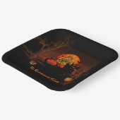 炎の満月ハロウィーン ペーパープレート (傾斜あり)