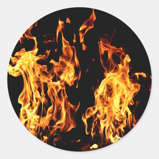 炎の火の燃えるステッカーギフト ラウンドシール (正面)
