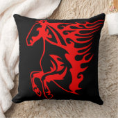 炎の火レッドブロンコムスタンワイルドホース クッション (ブランケット)