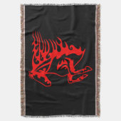 炎の火レッドブロンコムスタンワイルドホース スローブランケット (正面縦)