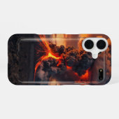 炎の火山の地平線 iPhone 16ケース (裏面横)