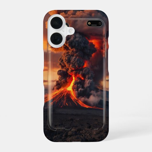 炎の火山の地平線 iPhone 16ケース (裏面)