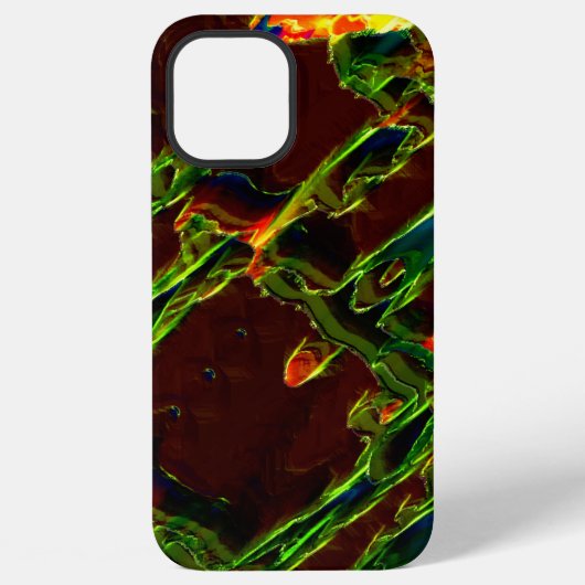 炎の炎でドレインされた緑の陰影 iPhoneケース (裏面)