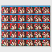 炎の煮込み回転木馬パーソナライズされた馬 ラッピングペーパー (フラット)