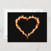 《炎の熱》黒いハート 燃えるような激しい恋 ポストカード (正面/裏面)