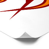 炎の燃えるような赤い馬頭 ポスター (角)