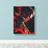 炎の燃える戦士" キャンバスプリント (インサイチュ (ウッドフロア))