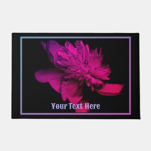 炎の牡丹パーソナライズされた花 ドアマット (正面)