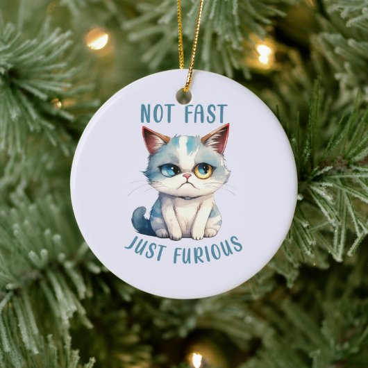 炎の猫の精霊 – Sassy 怒 Catデザイン セラミックオーナメント (ツリー)