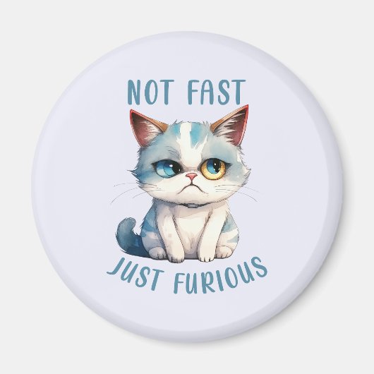 炎の猫の精霊 – Sassy 怒 Catデザイン マグネット (正面)