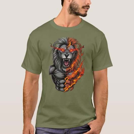 炎の獅子の怒り: 獣を解き放て Tシャツ (正面)
