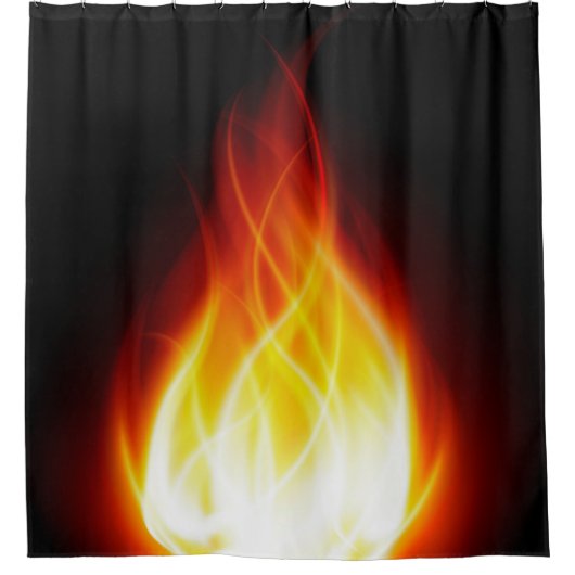 炎の白熱［赤熱］光を放つシャワーカーテン シャワーカーテン (正面)