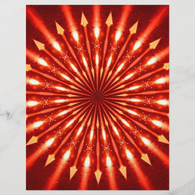 炎の矢の万華鏡のように千変万化するパターン (正面)