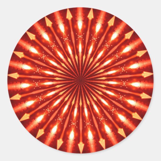 炎の矢の万華鏡のように千変万化するパターン ラウンドシール (正面)