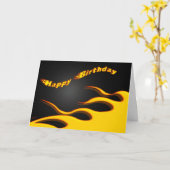 炎の競争: ハッピーバースデー カード (黄色い花)