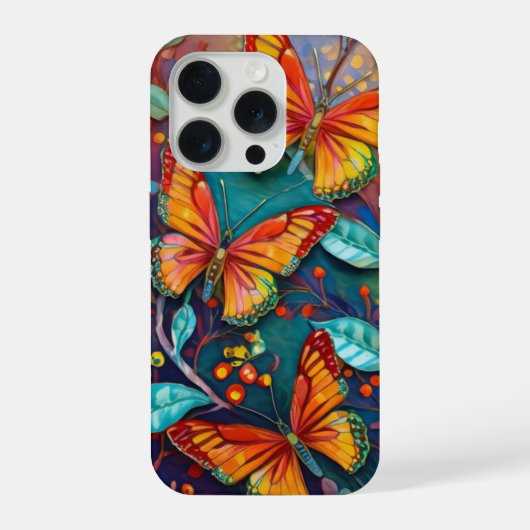 炎の翼、晩夏の蝶々 iPhoneケース (裏面)