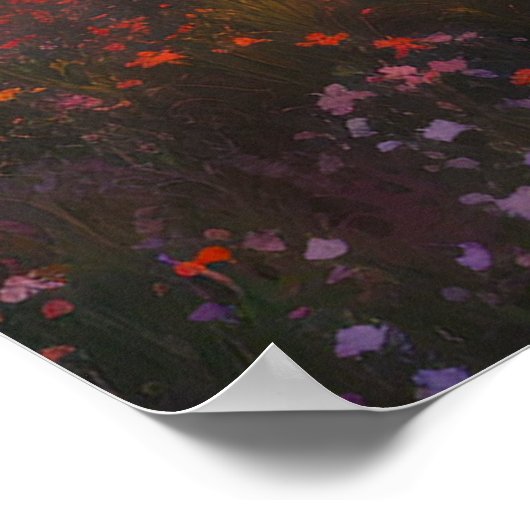 炎の自然威厳のある夕日 ポスター (角)